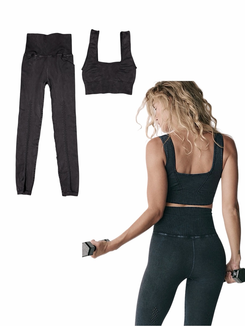 Fp Movement Good Karma Leggings & Good Karma Square Neck Bra Set View 2
